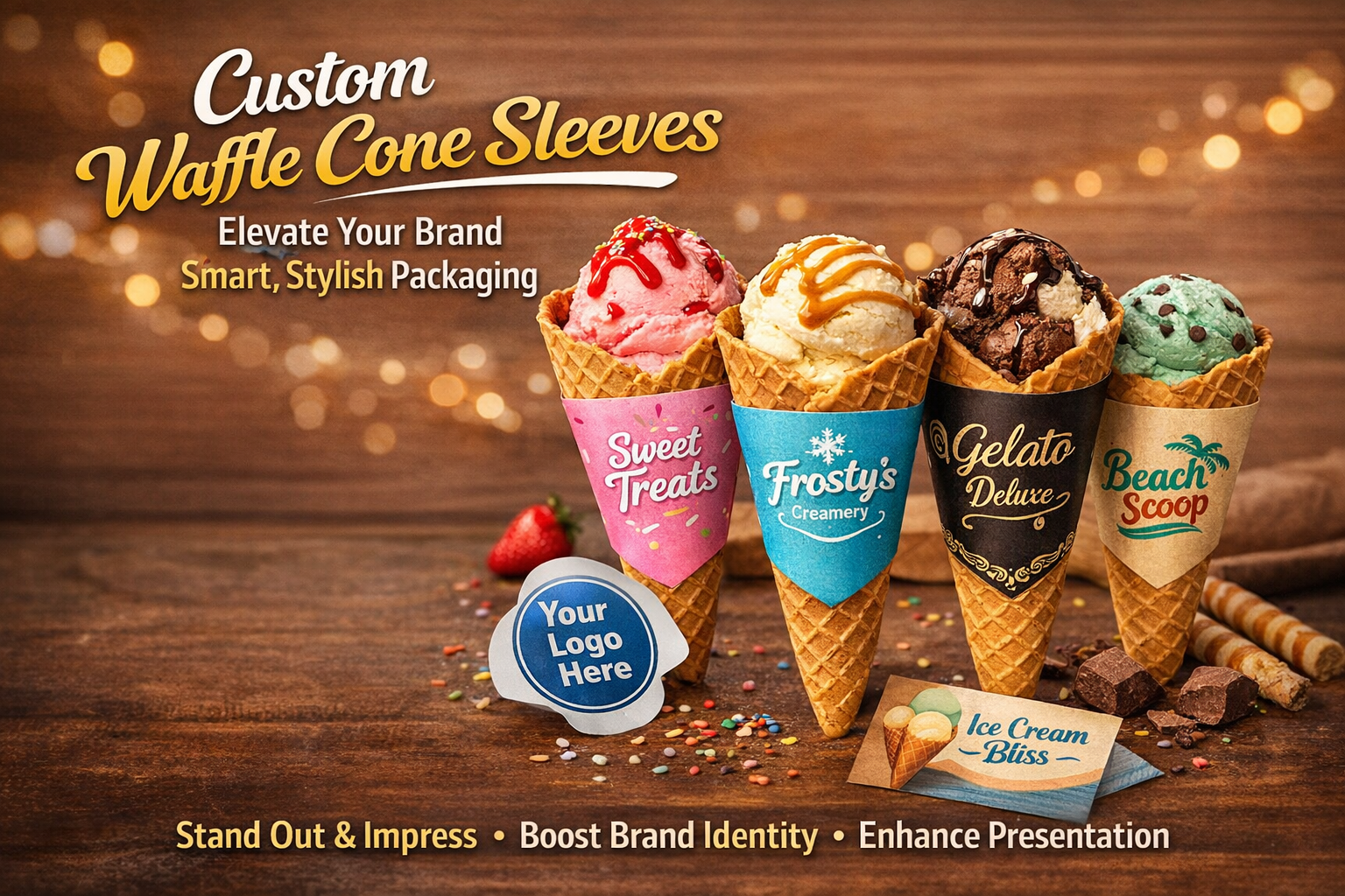 Custom Waffle Cone Sleeves